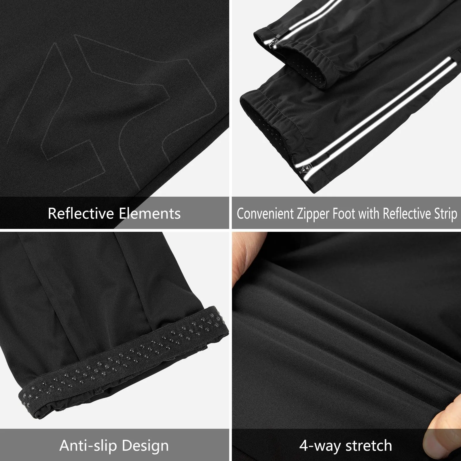 0.88 lbs 10000mm W/P Index 10000 Level Breathable Men's Cycling Pants with Reflective and Anti-sild Design