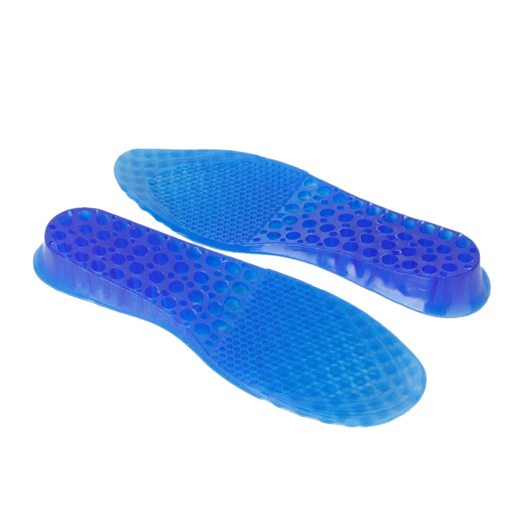 1 Pair Men Blue Detachable 2-Layer Height Increase Full Insoles Shoe Pad 5CM