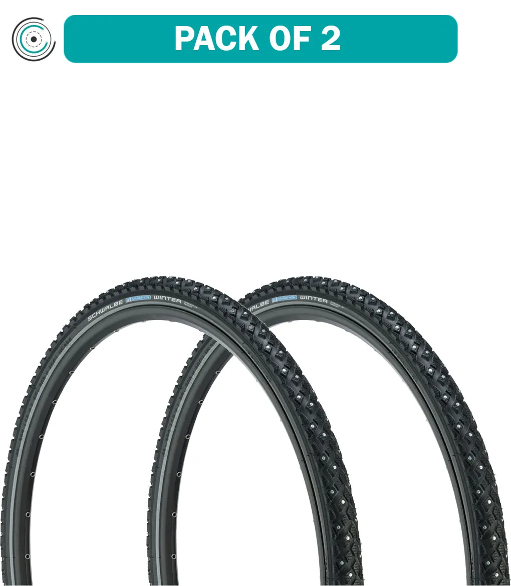 2 Pack Schwalbe Marathon Winter Plus Tire 700 x 40 Clincher Performance Line 11156448.02