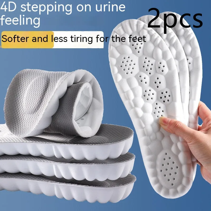 4D Cloud Technology Pu Massage Instep Insole High Elastic Shock Absorption