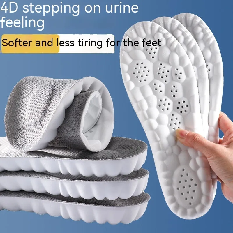 4D Cloud Technology Pu Massage Instep Insole High Elastic Shock Absorption