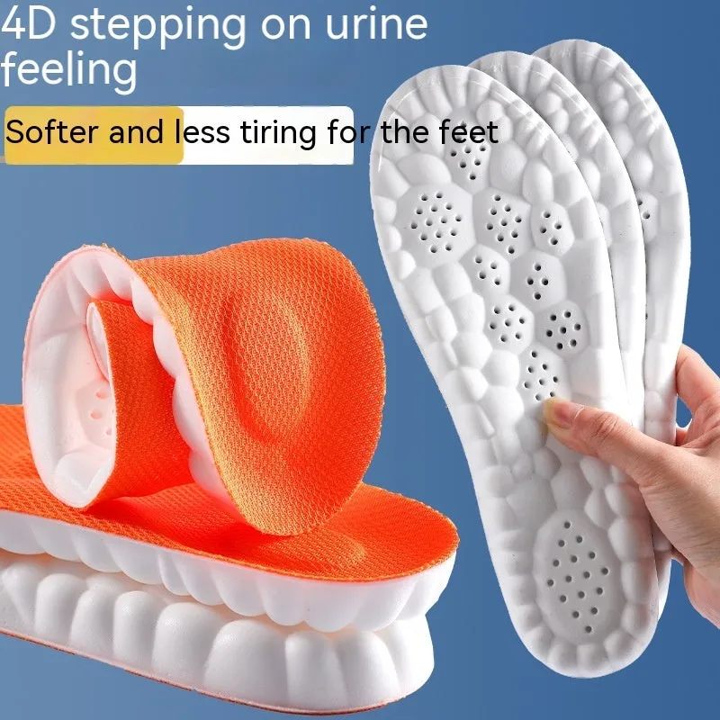 4D Cloud Technology Pu Massage Instep Insole High Elastic Shock Absorption