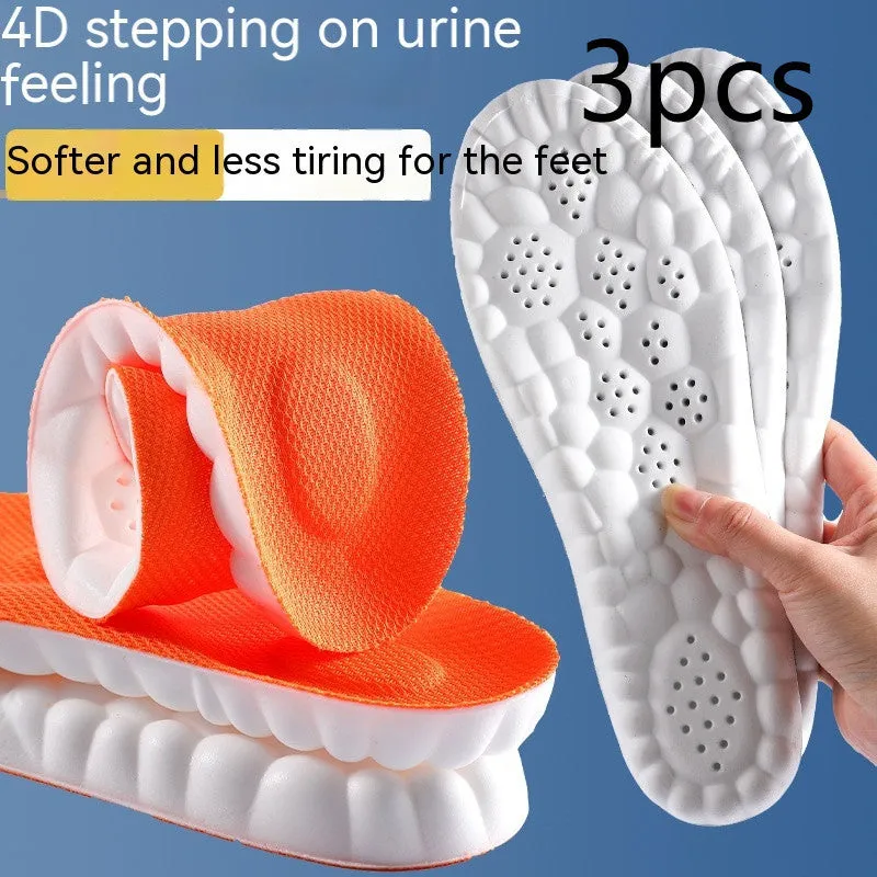 4D Cloud Technology Pu Massage Instep Insole High Elastic Shock Absorption