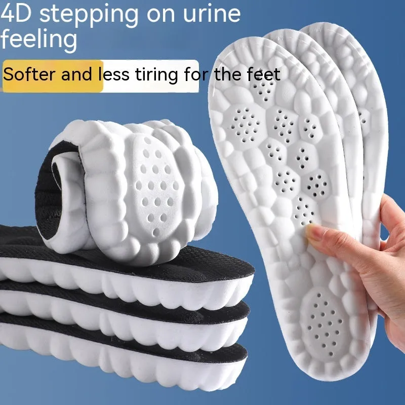 4D Cloud Technology Pu Massage Instep Insole High Elastic Shock Absorption