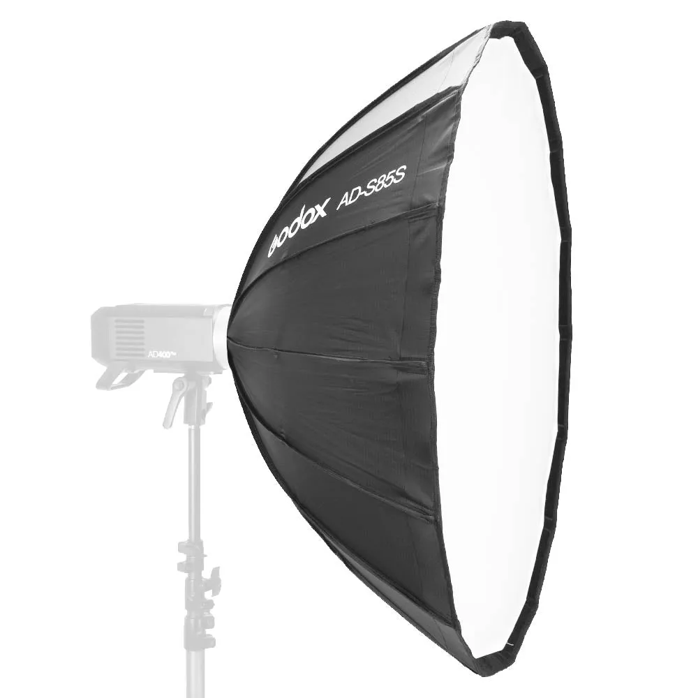 AD-S85S 85cm Godox Fitting 16-sided Portable Parabolic Softbox (Silver Interior)