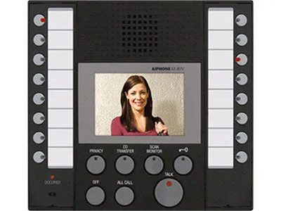 Aiphone AX-8MV Audio/Video Master, Black, with buttons for up to 8 Masters and 8 Doors / Subs