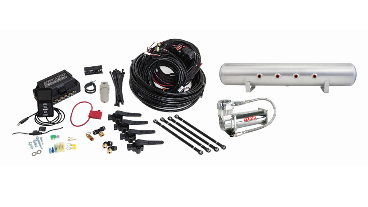 Air Lift Performance 3H Air Management (1/4" Air Line, 5 Gallon Lightweight Raw Aluminum Tank, VIAIR 444C Compressor)