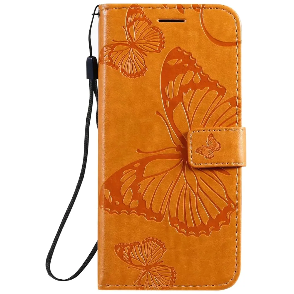 Anymob Huawei Turquoise Leather Phone Case Butterfly Flip Wallet Cover Protection