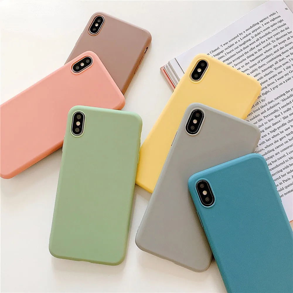 Anymob iPhone Baby Blue Candy Color Silicone Phone Case Soft TPU Back Cases Cover