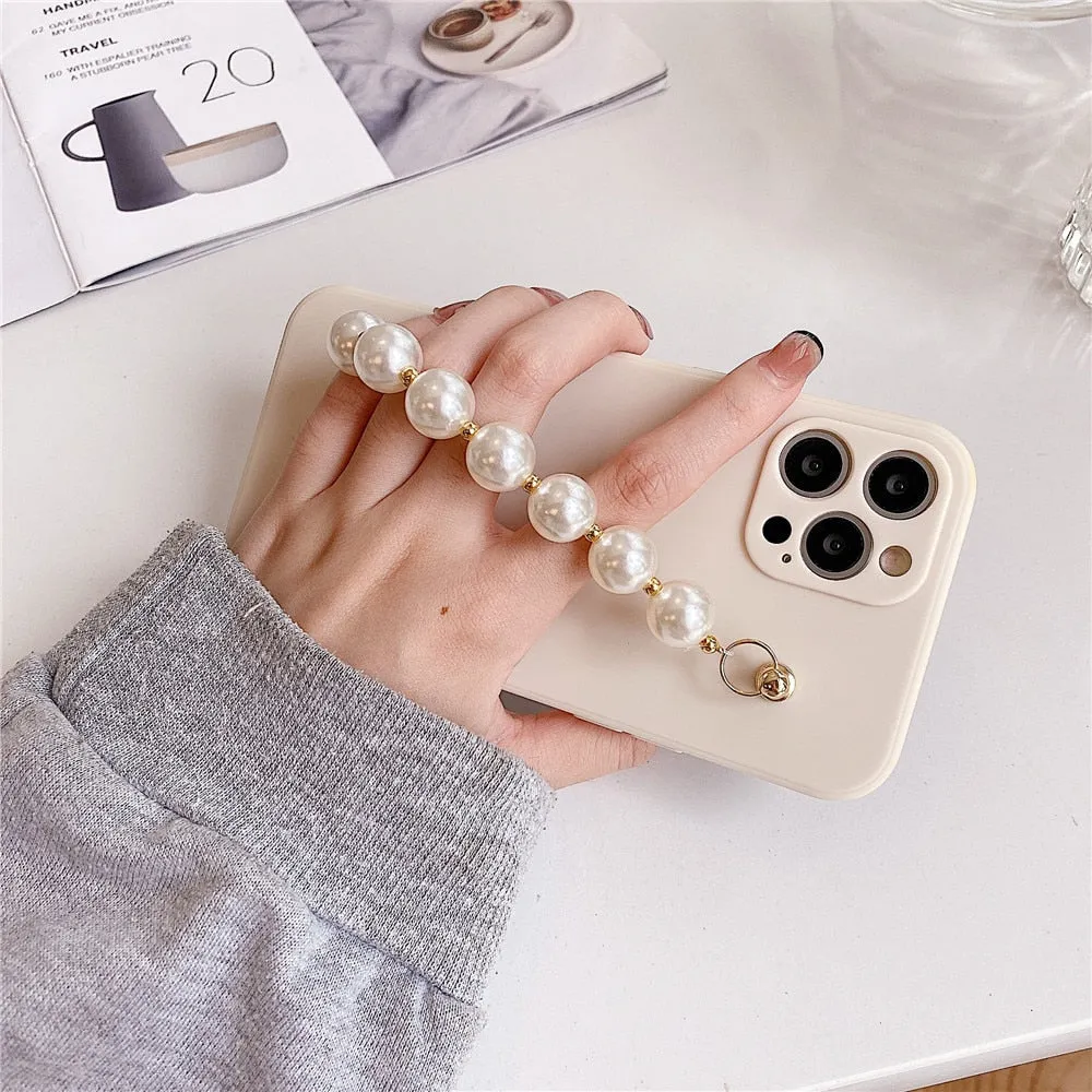 Anymob iPhone Black Love Heart Pearl Bracelet Phone Case Mini Soft Silicone Back Cover