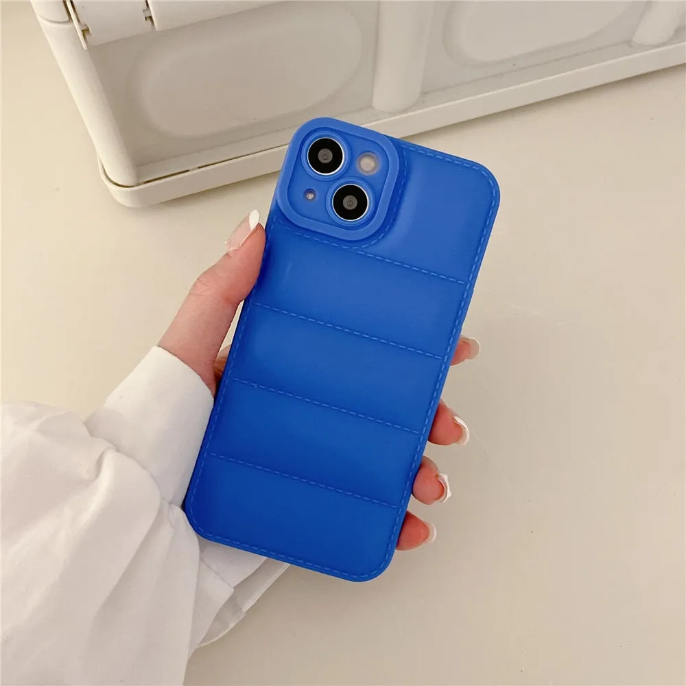 Anymob iPhone Blue Jacket Silicone Phone Case Shockproof Candy Bumper Cover