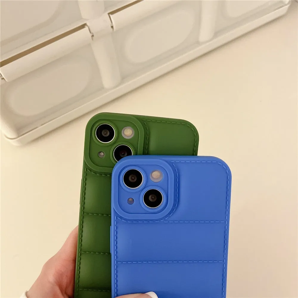 Anymob iPhone Blue Jacket Silicone Phone Case Shockproof Candy Bumper Cover