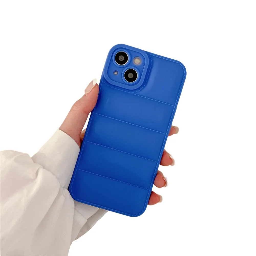 Anymob iPhone Blue Jacket Silicone Phone Case Shockproof Candy Bumper Cover