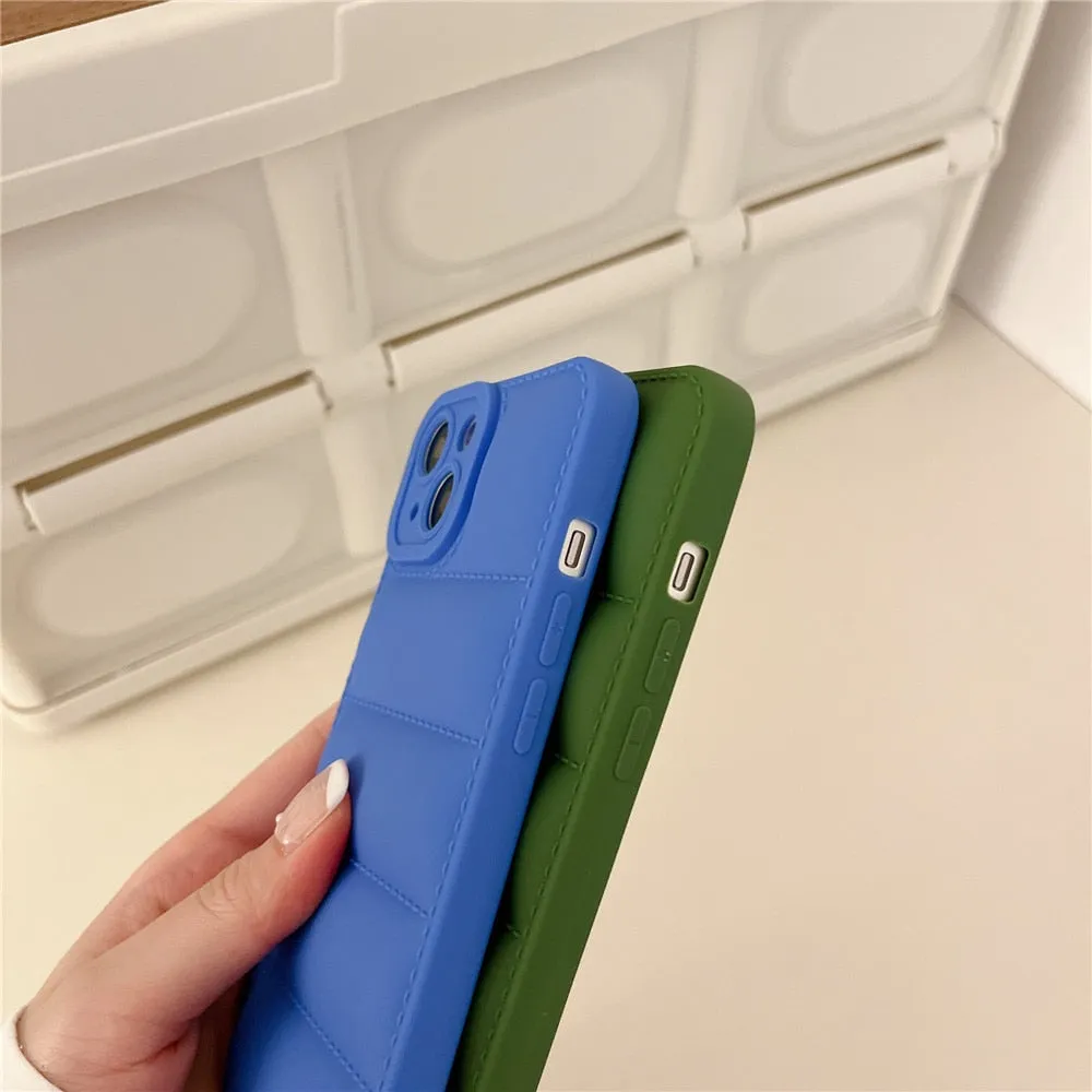 Anymob iPhone Blue Jacket Silicone Phone Case Shockproof Candy Bumper Cover