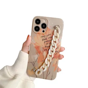 Anymob iPhone Brown Art Painting Marble Bracelet Phone Case Shockproof Soft Silicone Cover