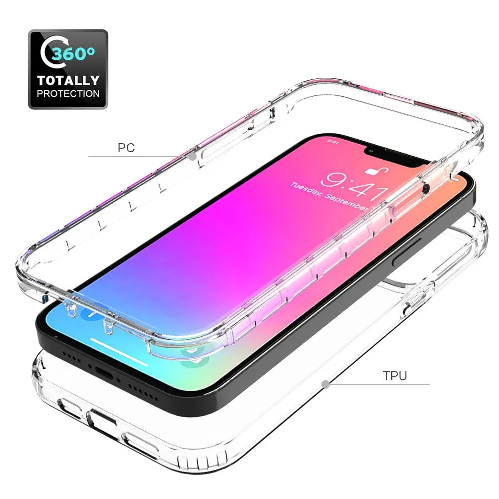 Anymob iPhone Clear Transparent Gradient Bumper Phone Case Silicone Shockproof Cover