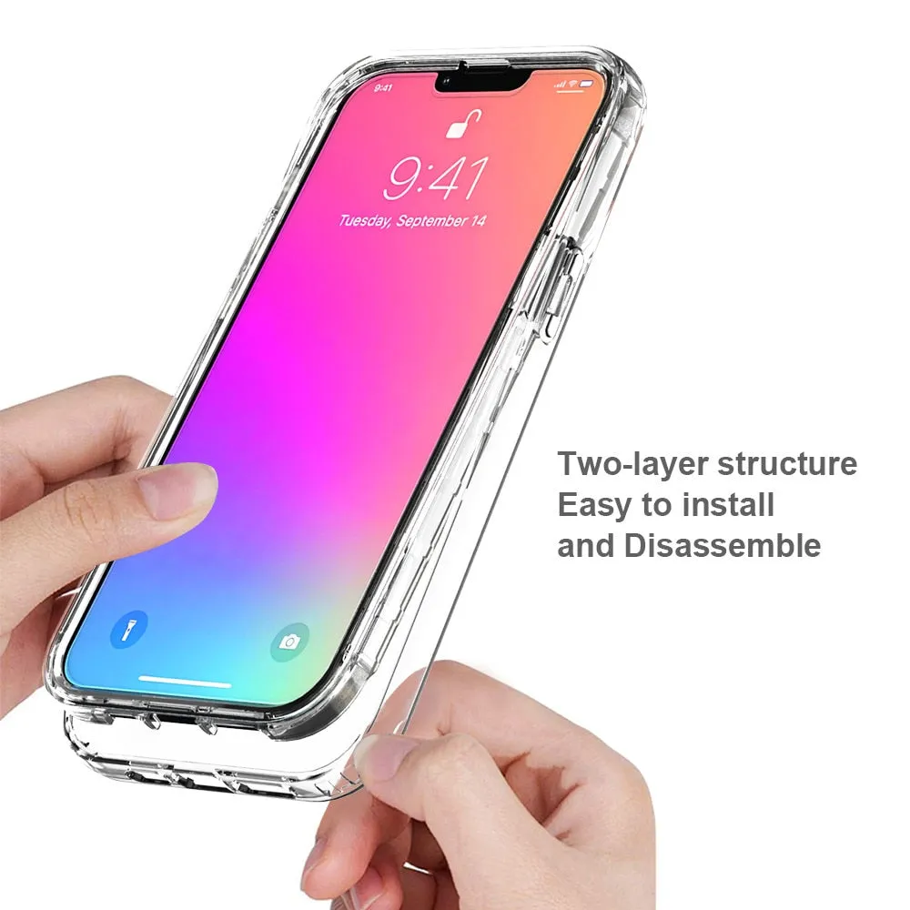 Anymob iPhone Clear Transparent Gradient Bumper Phone Case Silicone Shockproof Cover