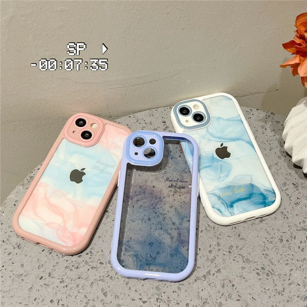 Anymob iPhone Daisy Acrylic Watercolor Phone Case Transparent Shockproof Cover