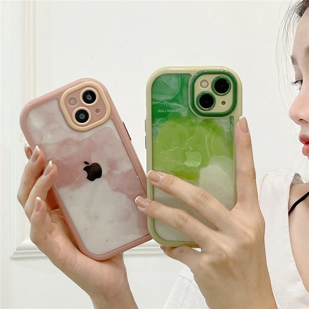 Anymob iPhone Daisy Acrylic Watercolor Phone Case Transparent Shockproof Cover