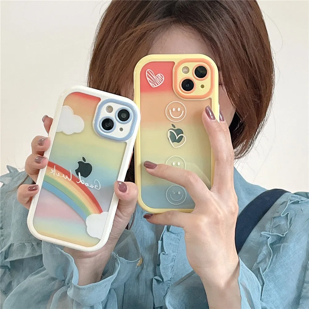 Anymob iPhone Daisy Acrylic Watercolor Phone Case Transparent Shockproof Cover