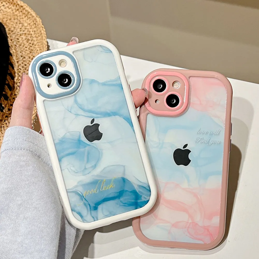 Anymob iPhone Daisy Acrylic Watercolor Phone Case Transparent Shockproof Cover