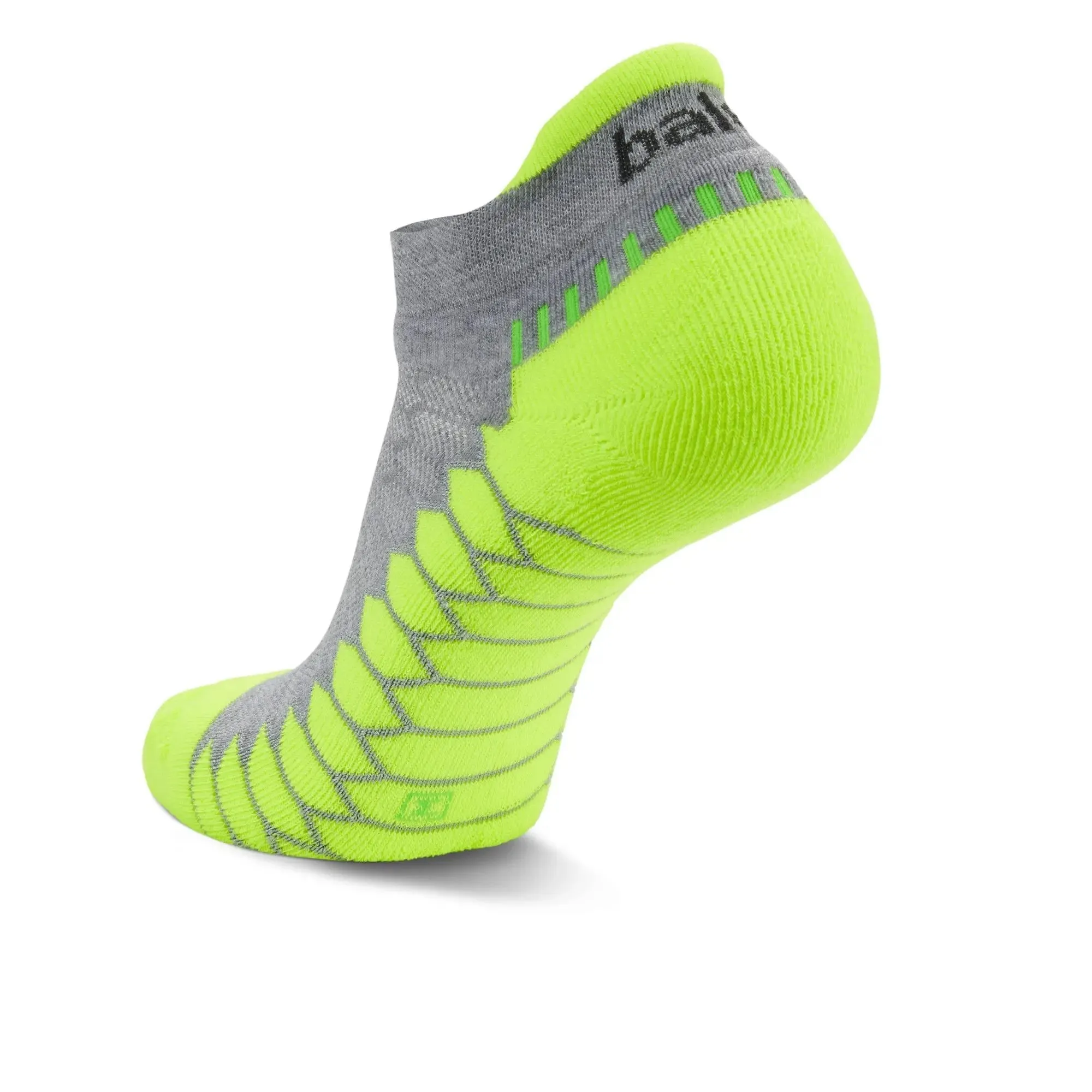 Balega | Silver | No Show | Mid Grey/Neon Lime