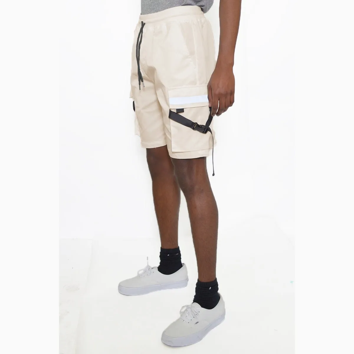 Beige Tactical Cargo Shorts