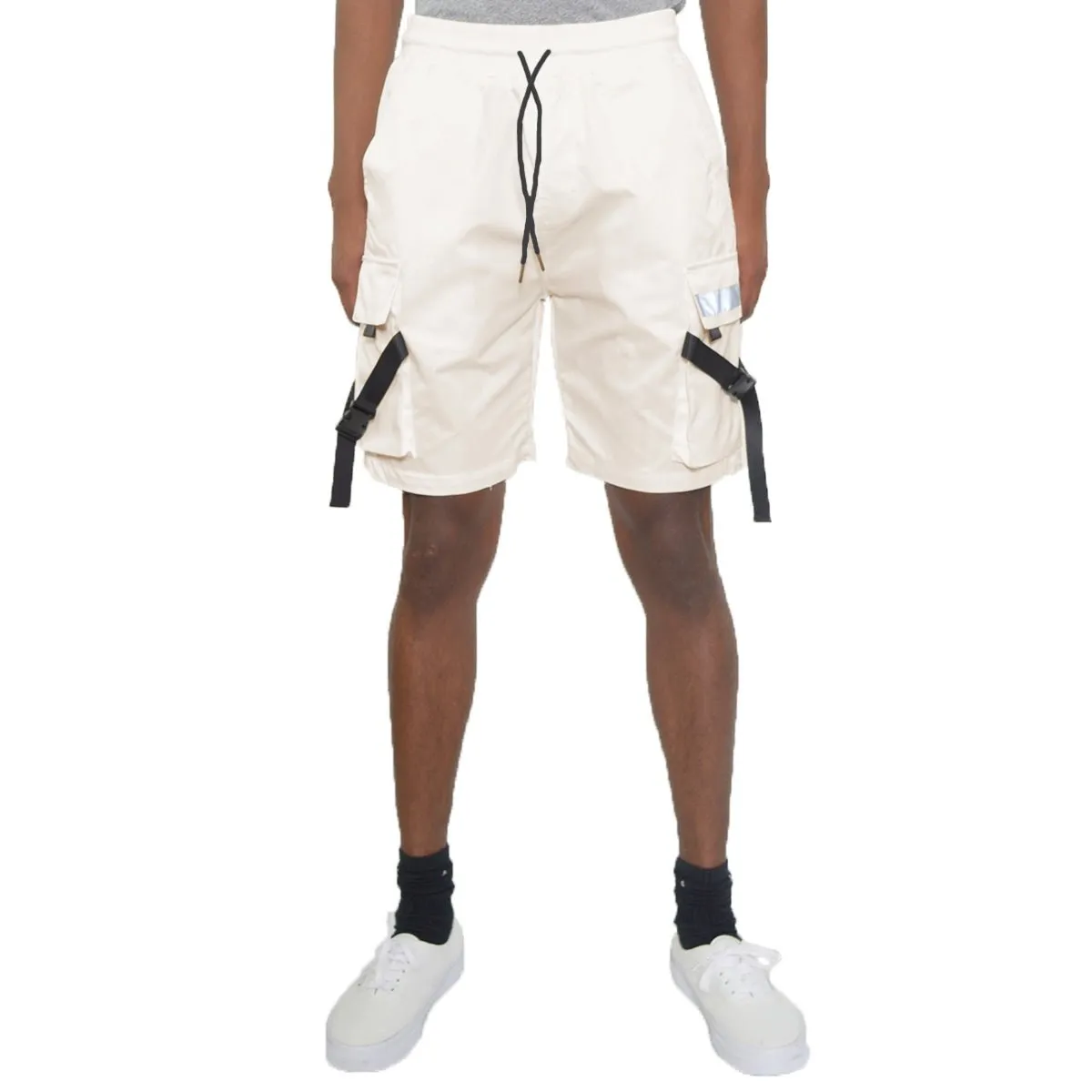 Beige Tactical Cargo Shorts