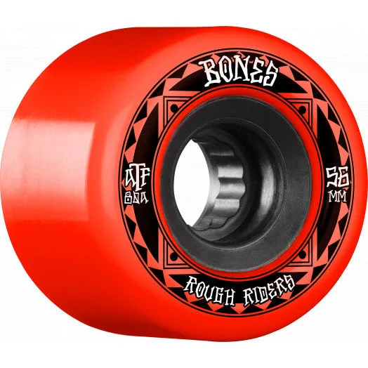 BONES WHEELS ATF Rough Rider Skateboard Wheels Runners 56mm 80a 4pk Red