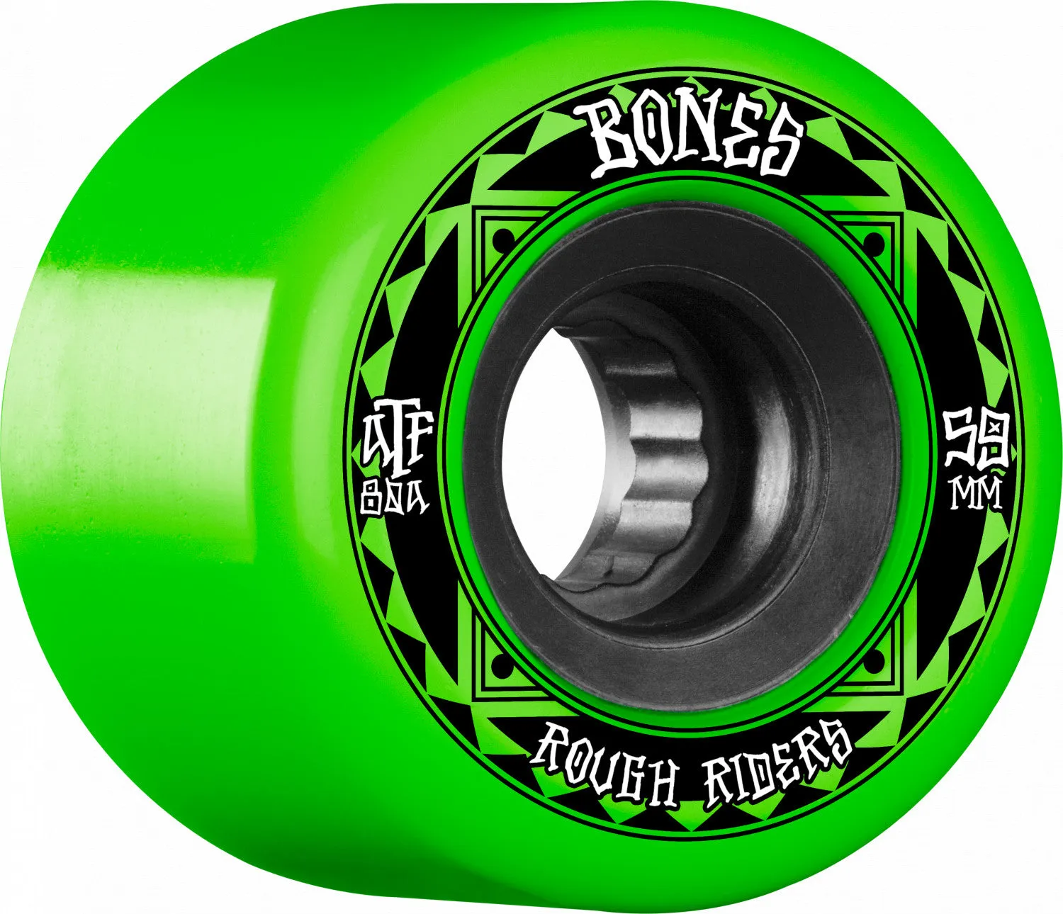 BONES WHEELS ATF Rough Rider Skateboard Wheels Runners 59mm 80a 4pk Green