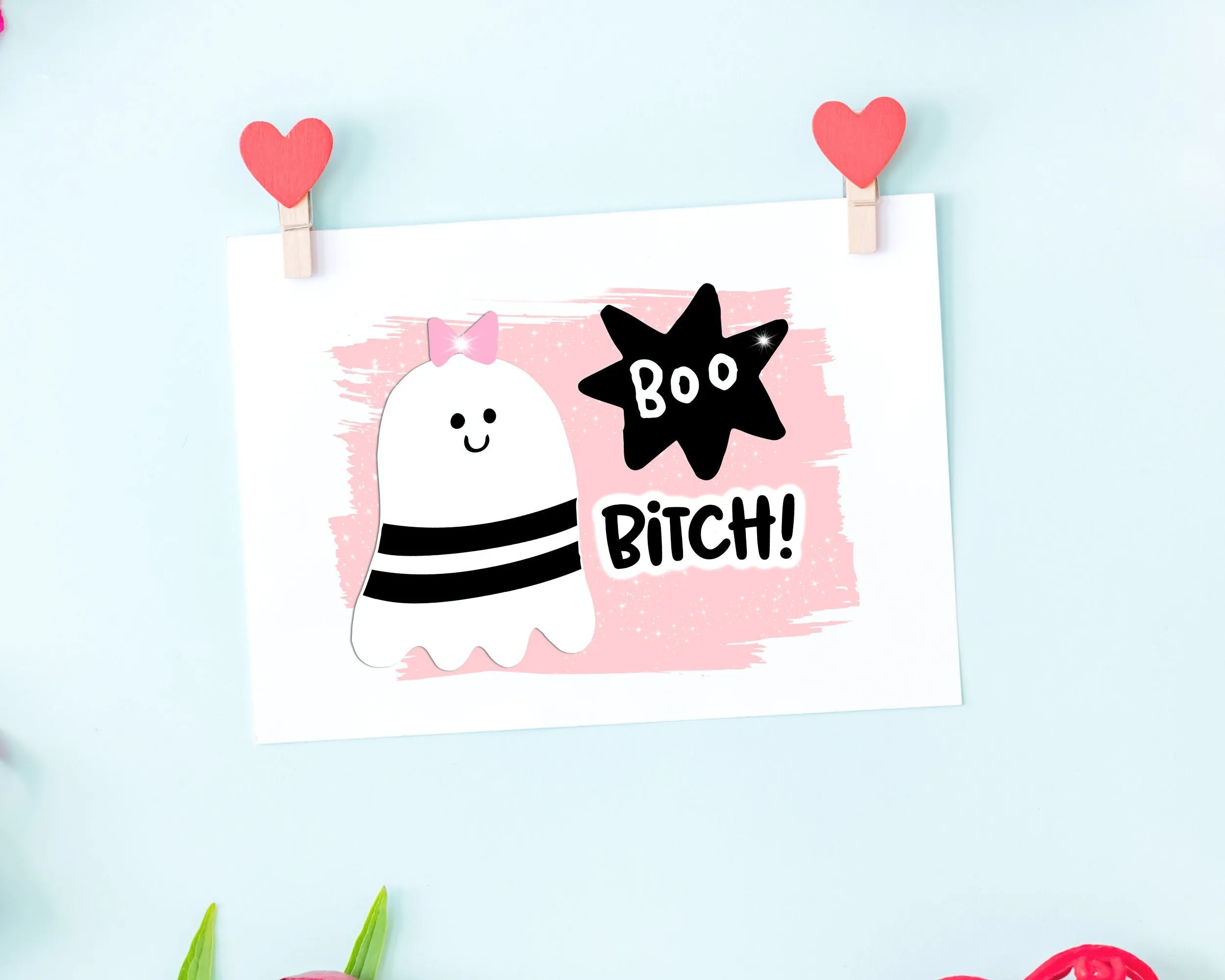 Boo Bitch Halloween Ghost Card