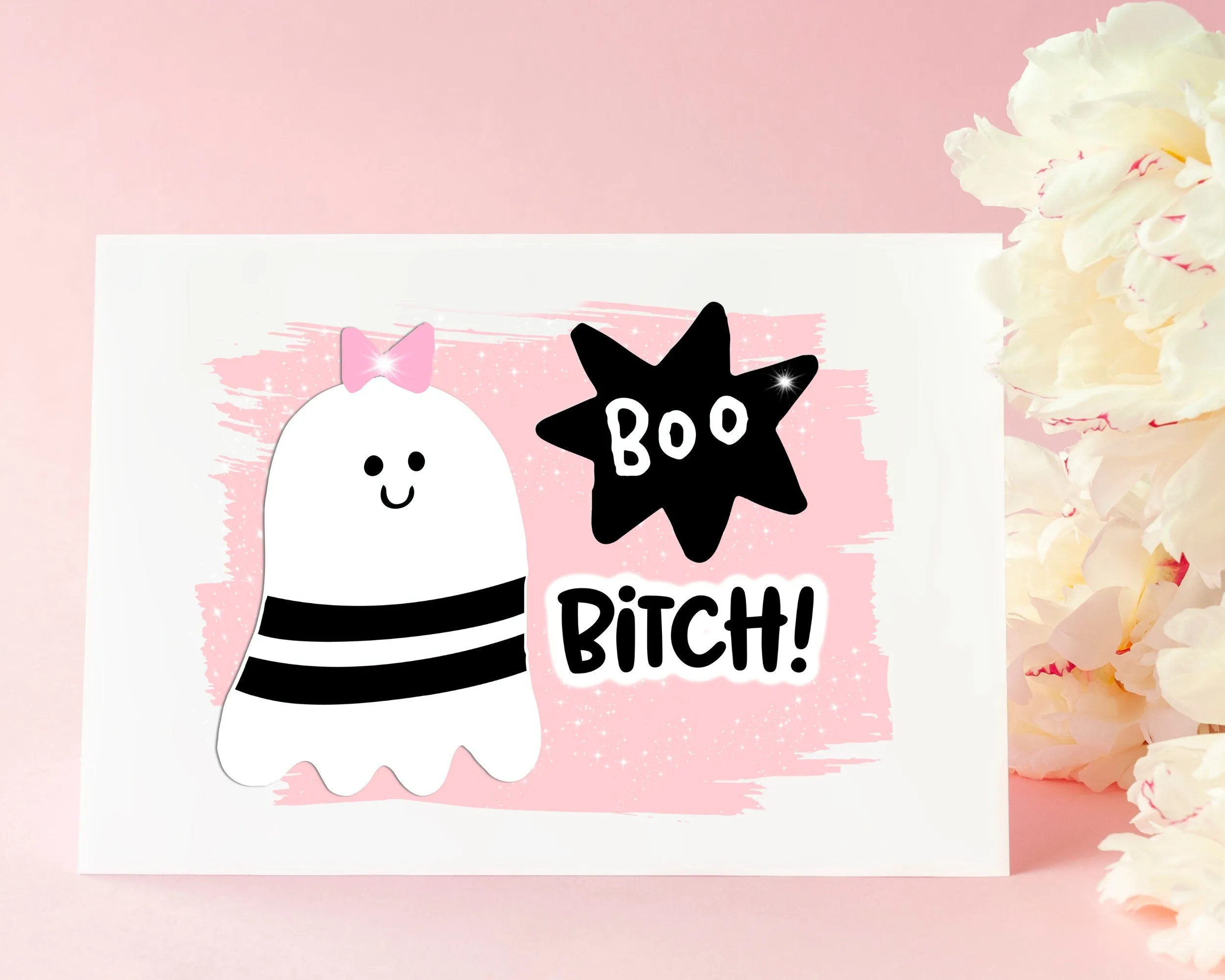 Boo Bitch Halloween Ghost Card