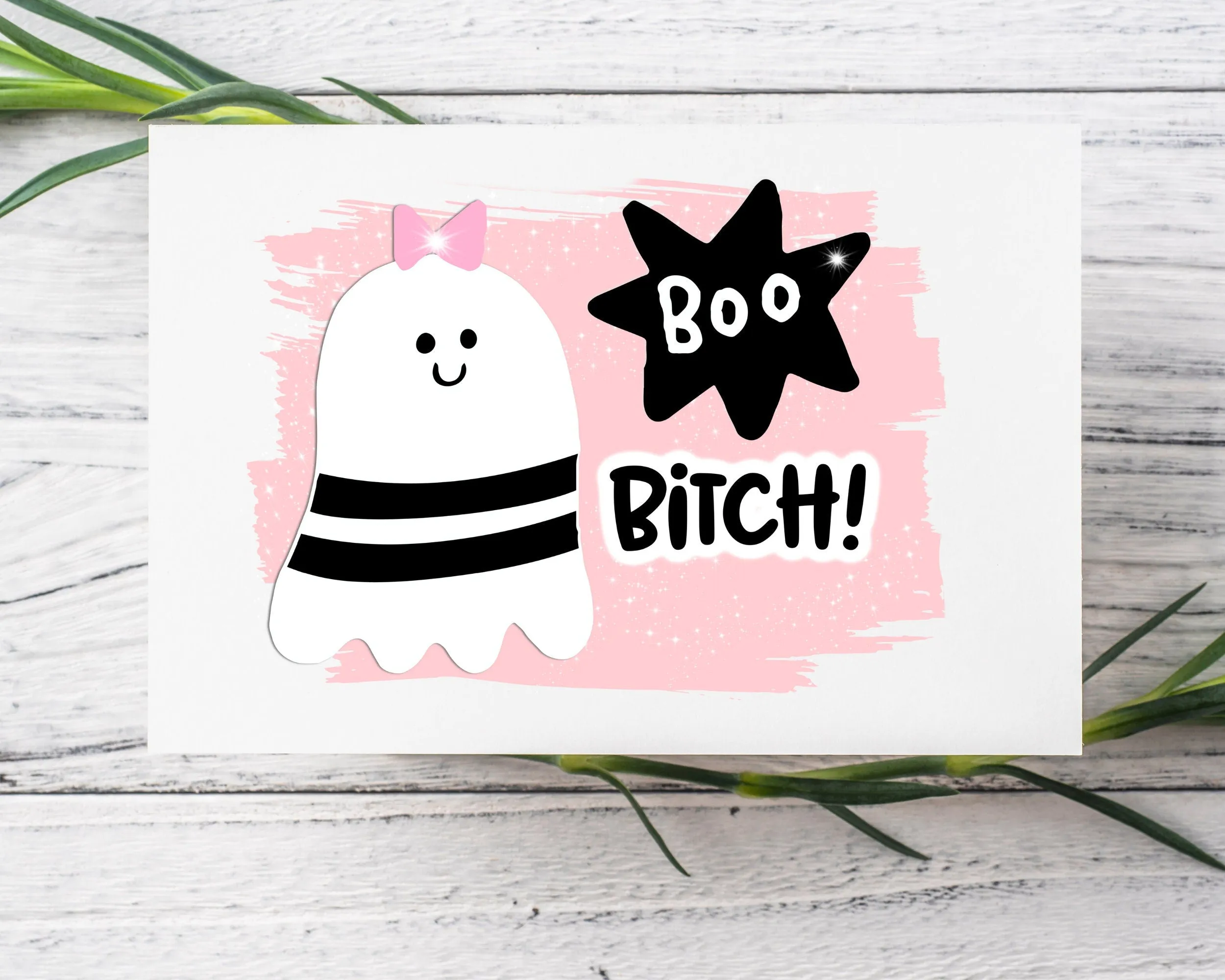 Boo Bitch Halloween Ghost Card