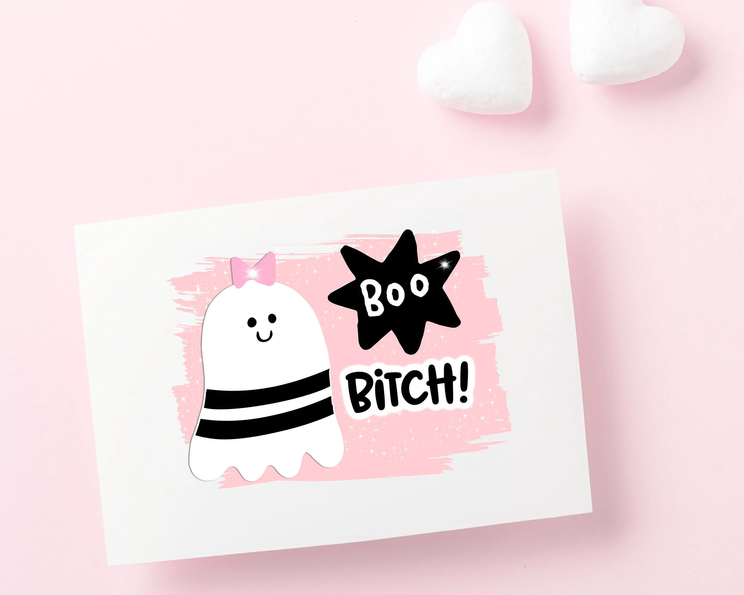 Boo Bitch Halloween Ghost Card