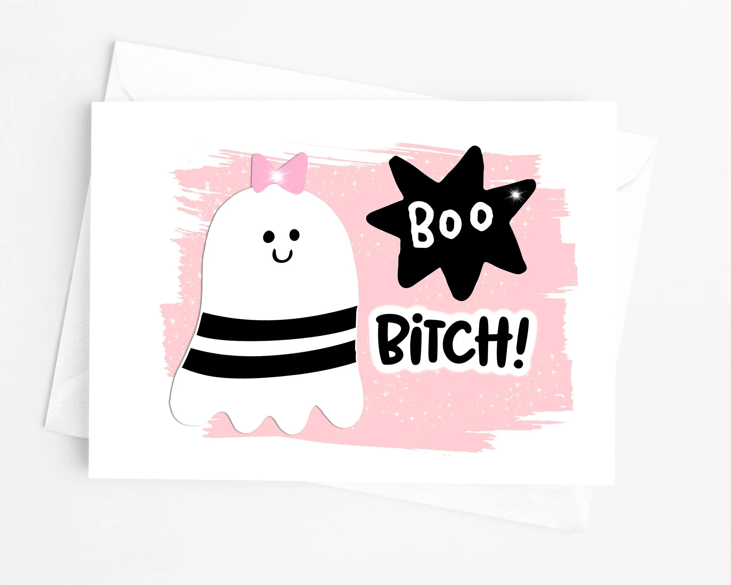 Boo Bitch Halloween Ghost Card