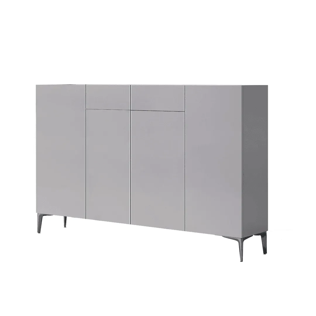 Breccan 4 Door Shoe Cabinet with Glossy Sintered Stone Top