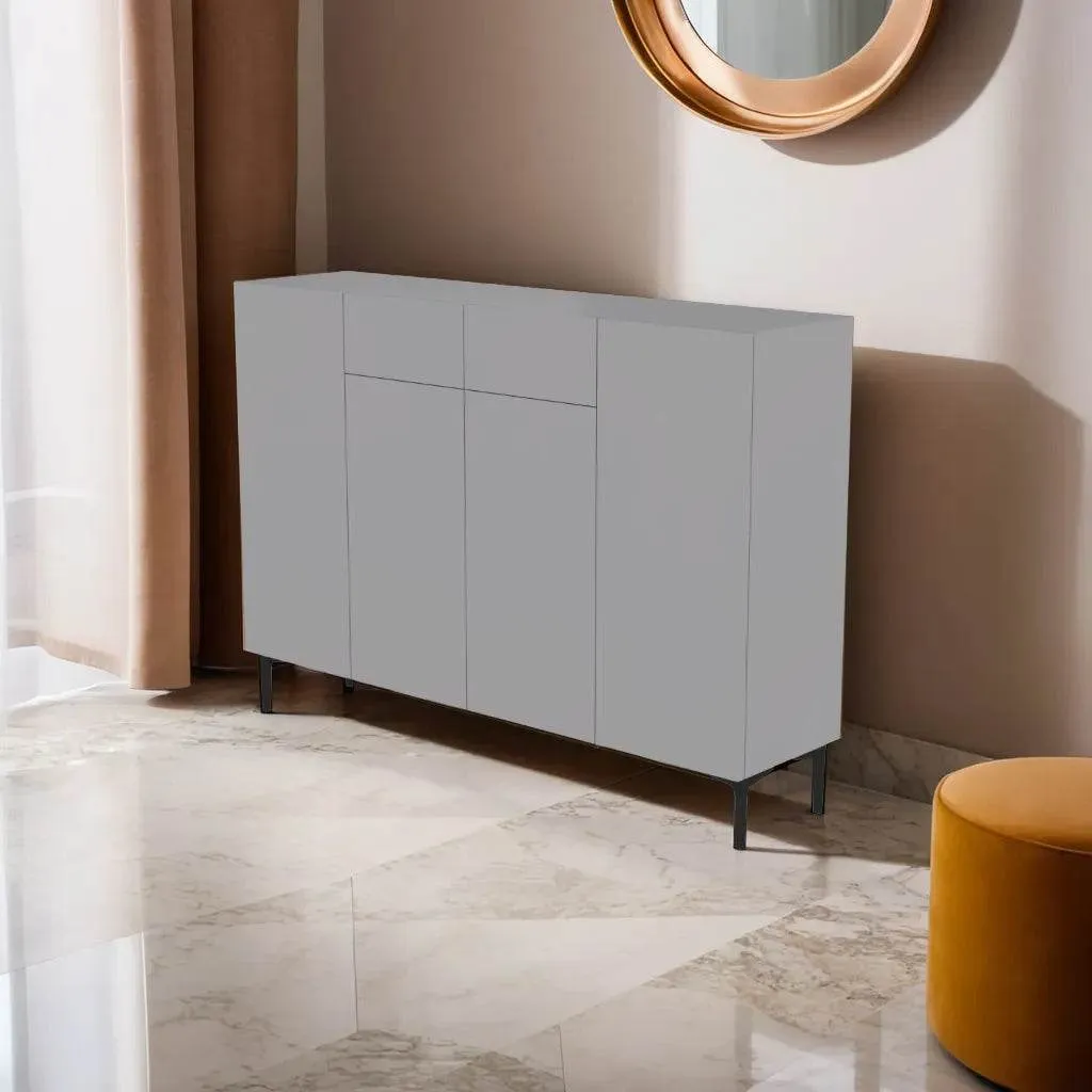 Breccan 4 Door Shoe Cabinet with Glossy Sintered Stone Top