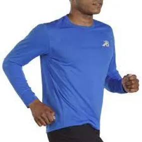 Brooks | Distance Graphic Long Sleeve | Men's | Heather Bluetiful/Medallion