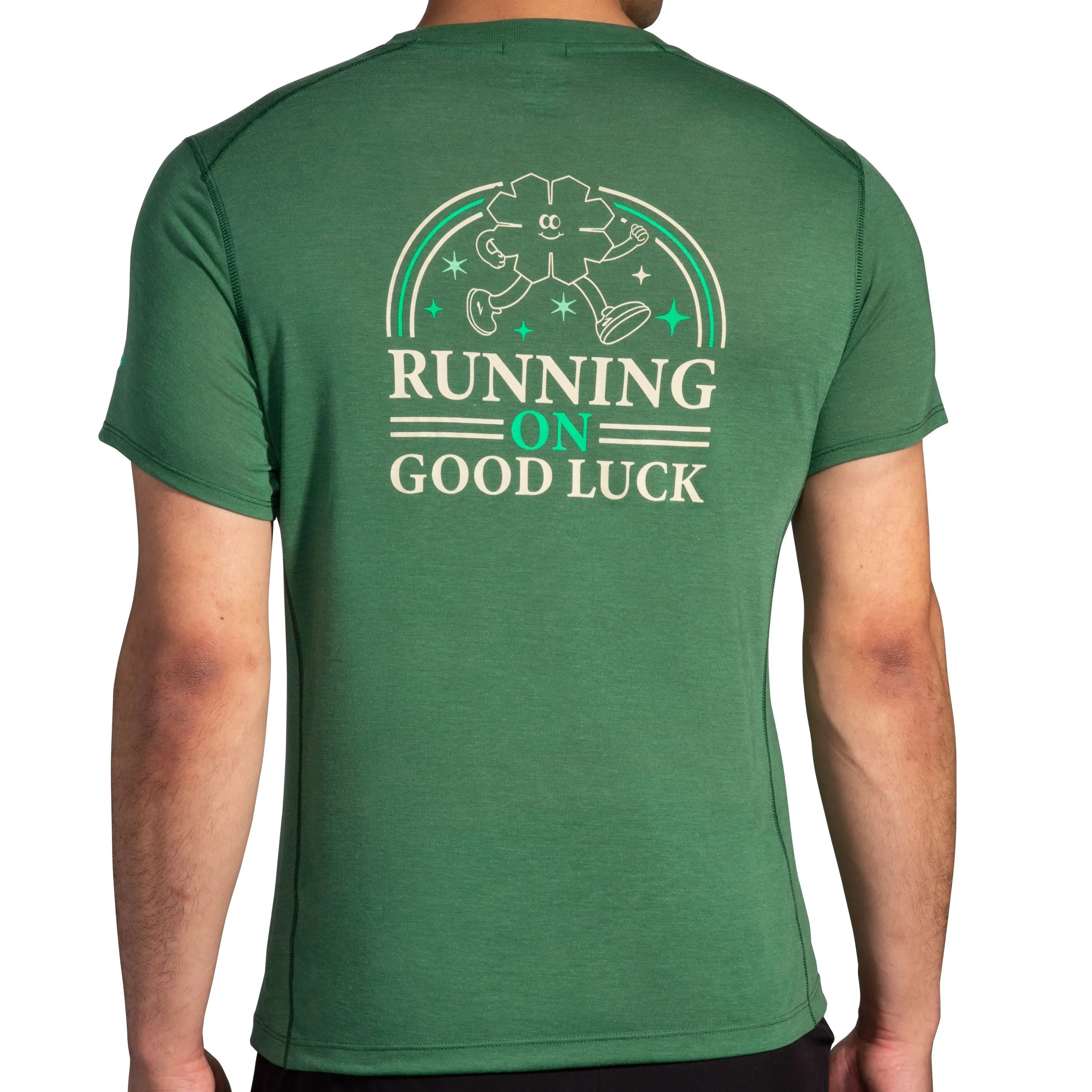 Brooks | Distance Short Sleeve 3.0 | Men's | Green/Run Lucky