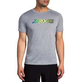 Brooks | Distance Short Sleeve 3.0 | Men's | Heather Ash/Brooks Gradient