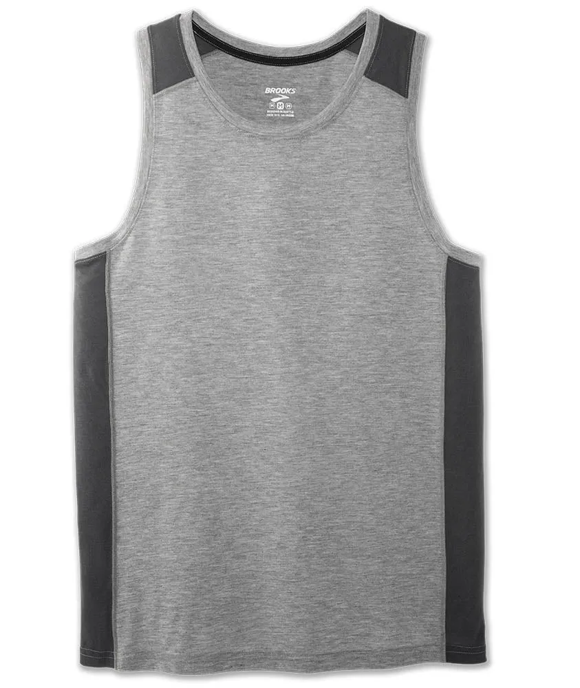 Brooks | Distance Tank | Men's | Heather Ash/Asphalt