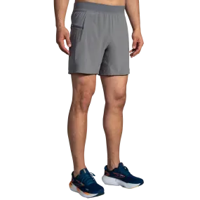 Brooks | Sherpa 7" 2-in-1 Short | Men's | Heather Charcoal