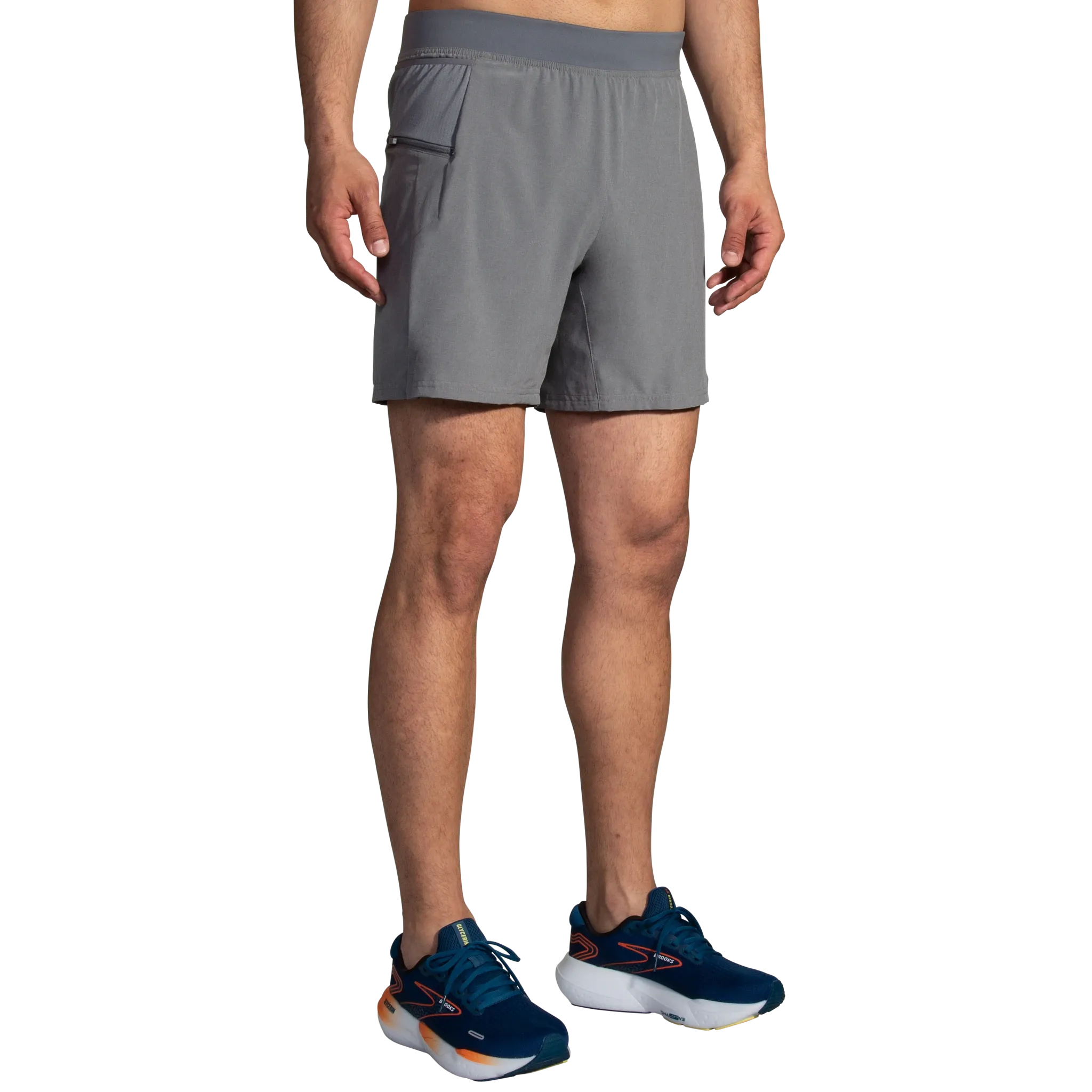 Brooks | Sherpa 7" 2-in-1 Short | Men's | Heather Charcoal