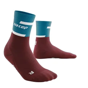 CEP | The Run Compression Socks 4.0 Mid-Cut | Men's | Petrol/Dark Red