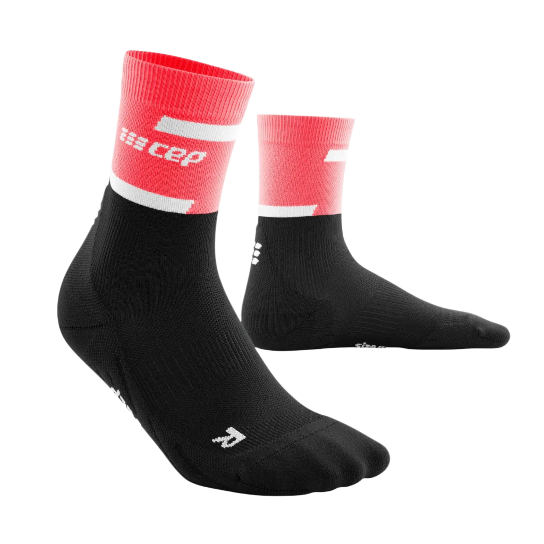 CEP | The Run Compression Socks 4.0 Mid-Cut | Women's | Pink/Black