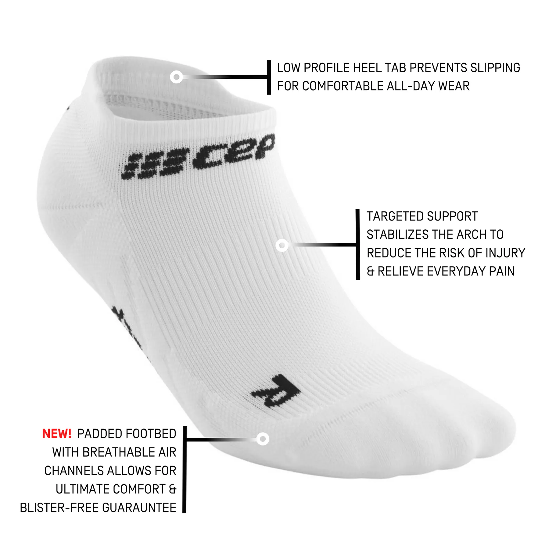 CEP | The Run No Show Socks 4.0 | Women's | White