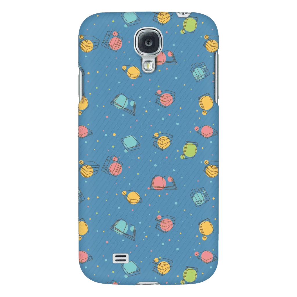 Colorful Bookish Pattern Phone Case blue