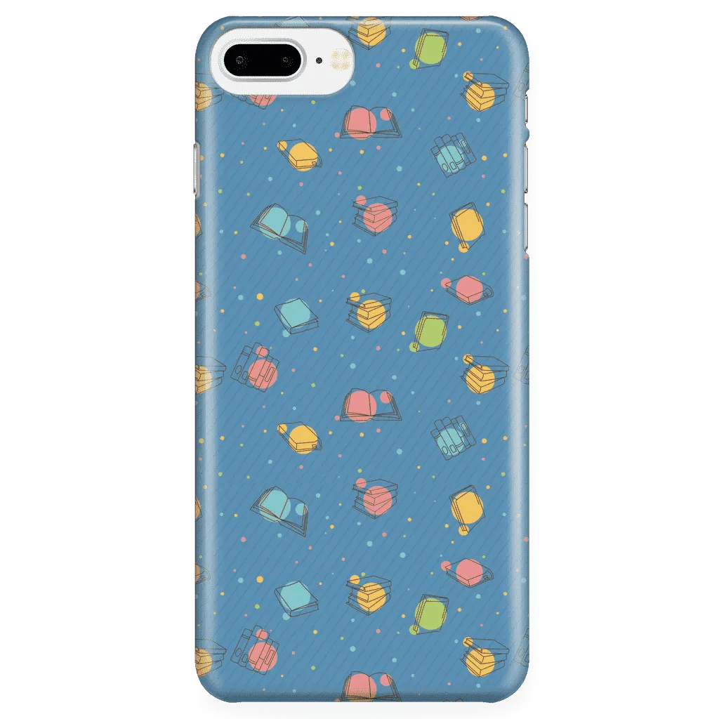 Colorful Bookish Pattern Phone Case blue