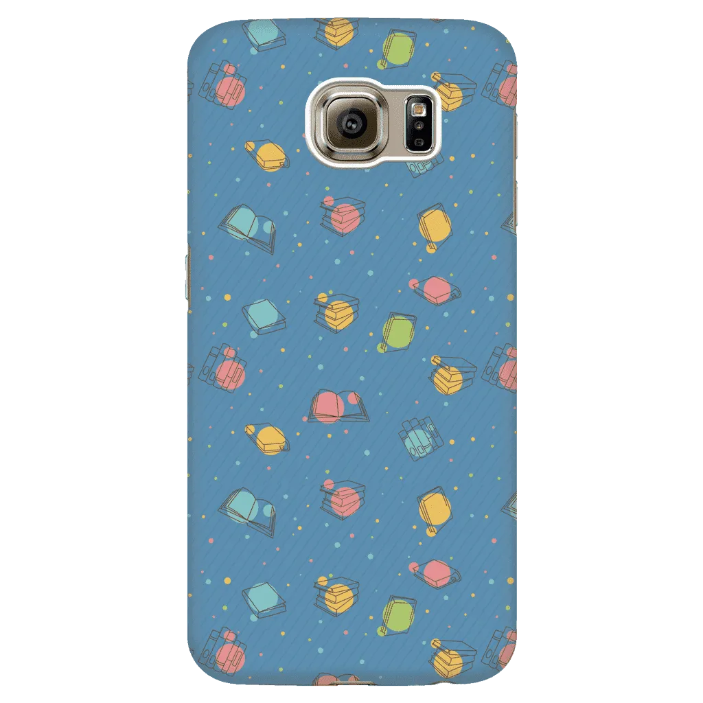 Colorful Bookish Pattern Phone Case blue