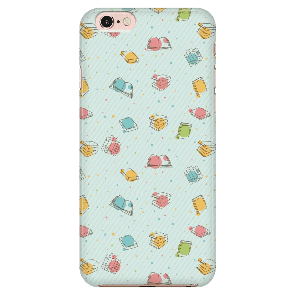 Colorful Bookish Pattern Phone Case Green